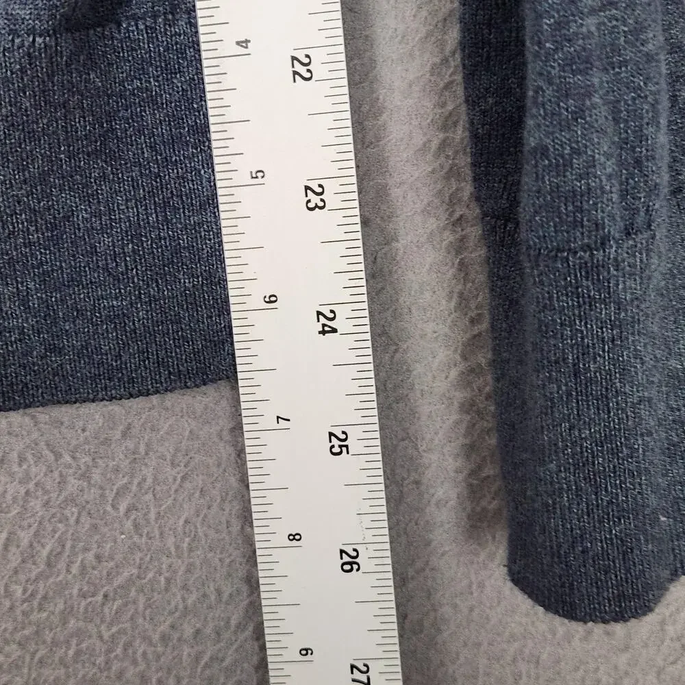 Banana Republic Sweater Mens Medium Blue Cotton Cashmere Quarter Zip Mock Neck